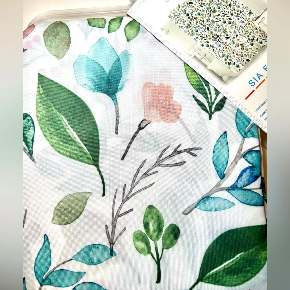 Sia Floral Fabric Shower Curtain Watercolor Flower Garden